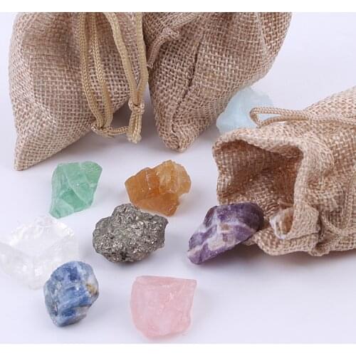 12pcs Mineral Collection Chakra Specimen Raw Natural Crystal Stone For Children Decoration Gemstone