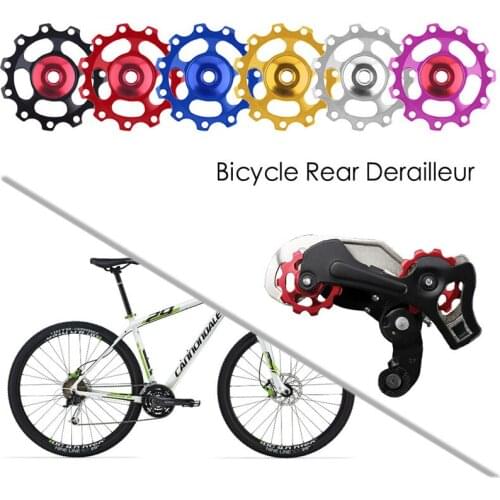 2Pcs 11T Bicycle Rear Guide Wheel Bike Cycling Aluminium Jockey Wheel Rear Derailleur Outdoor Riding Bicycle Parts Accessories