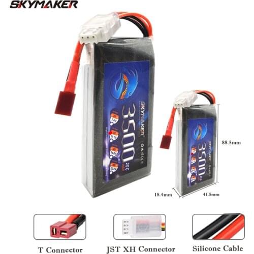 2PCS Skymaker Lipo Battery 7.4v 3500mah 20C For Wltoys 12428 12423 Feiyue 03 Q39 Lipo 2s Battery Drone Parts RC Car Accessories