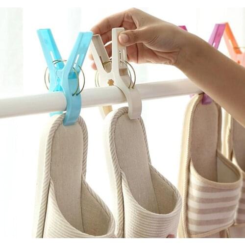 4/8/12Pcs Plastic Hanger Clips Laundry Clothes Practical Beach Towel Pins Spring Clamp Large Clips for Clothes Gadgets for Home
