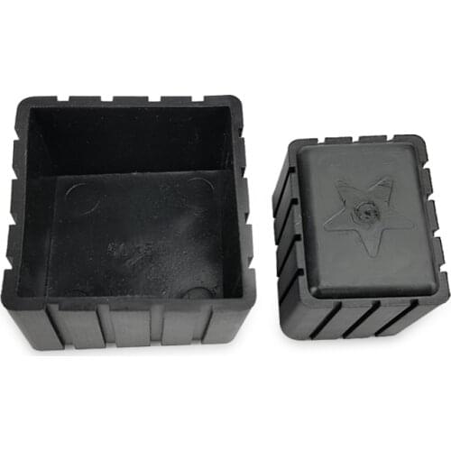 4pcs 30x30mm square rubber chair leg socks feet Floor protector caps pipe Dust plug anti-slip Furniture Leg Cover decorative