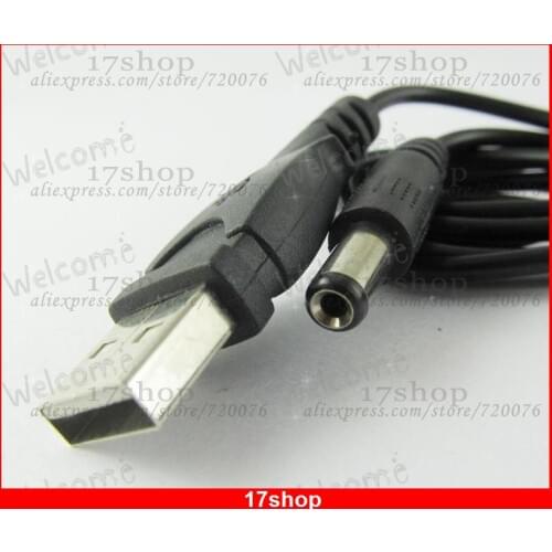 5 Sets 1.5M 5Ft USB Male Plug to 2.1mm 2.1x5.5mm DC Power Plug cable cord