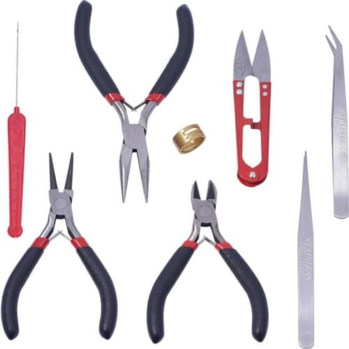 8PCS/Set Multi-functional Tool Kit Bead & Jewelry Making Bead Work Tools Equipments Beaders Package Black 155x110x35mm Wholesale