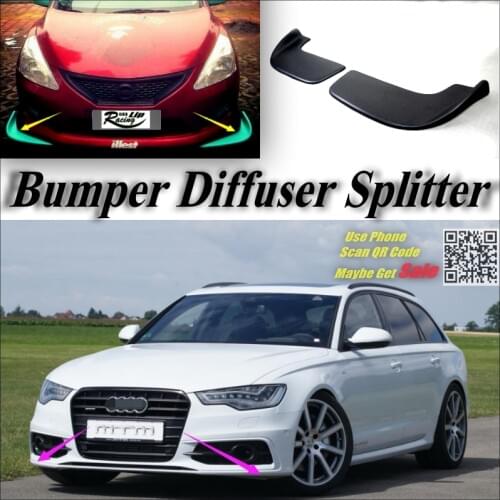 Car Splitter Diffuser Bumper Canard Lip For Audi A6 For RS6 C6 / C7 Tuning Body Kit / Front Deflector Flap Fin Chin Reduce Body