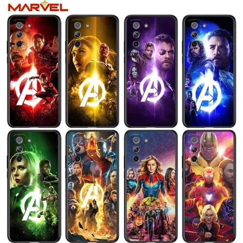 Marvel hero colorful for Samsung Galaxy S21 Ultra Plus Note 20 10 9 8 S10 S9 S8 S7 S6 Edge Plus Black Soft Phone Case