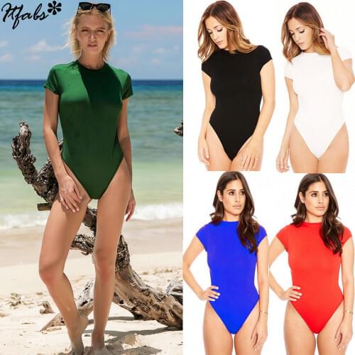 Hirigin Rompers Bodysuit 2018 New Women Hot Short Sleeve Bodysuit Sexy Leotard Top Blouse Jumpsuit Rompers Beachwear
