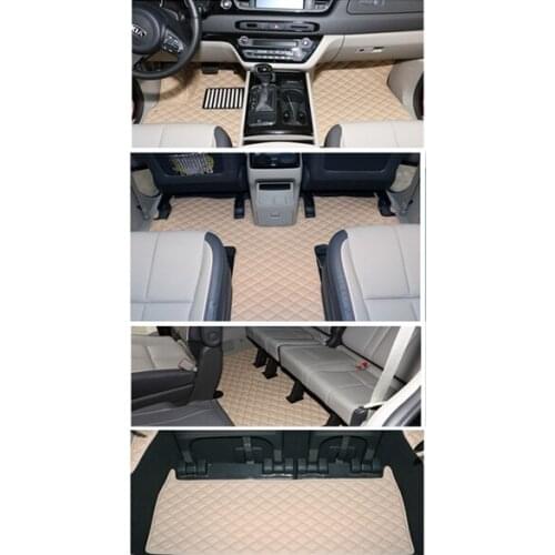 Good quality! Custom special car floor mats + trunk mat for KIA Sedona 7 8 seats 2019-2015 waterproof carpets for Sedona 2018