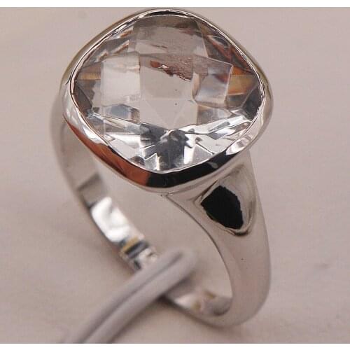 White Crystal Zircon 925 Sterling Silver Ring Size 6 7 8 9 10 F657 Fashion