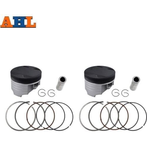 AHL 1 Set / 2 Sets Bore Size STD ~ +100 49mm~50mm Motorcycle Piston & Piston Ring Kit For YAMAHA XC125 1990-1993 XV250 1988-2018