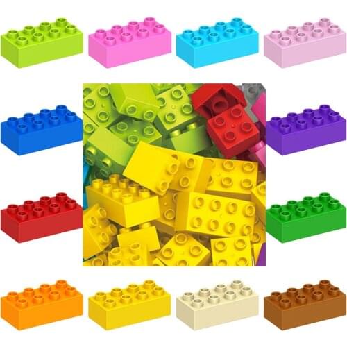 DIY Big Blocks 500g 2x4 Dots Thick Big Size Building Blocks Toy Colorful Bulk Bricks Accessories Kids Early Enlighten Toys Kids