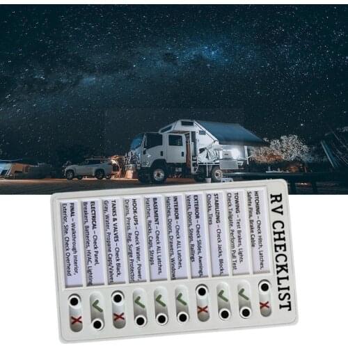RV Checklist Safe Inspection Form Memo Note Portable Board Dry Vans Set-up Help Campsite Breakdown Erase For Camper