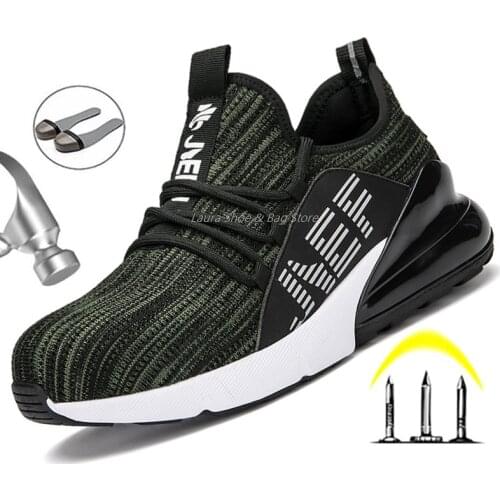 Insulated Safety Shoes Mens Boots Steel Toe Cap Working Shoes Breathable Lightweight Shoes Anti-Puncture Boots Ankle Sneakers