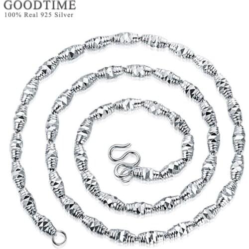 Fashion Pure 925 Sterling Silver Chain For Men Jewelry Genuine Silver Rough Clavicle Necklaces Male Chain Generous Style Gift