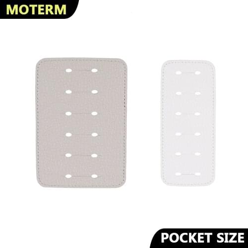 Moterm Pocket L&S Size Rings Protector Double-Sided Genuine Leather Rings Planner Accessory For Preventing Mark of Binder