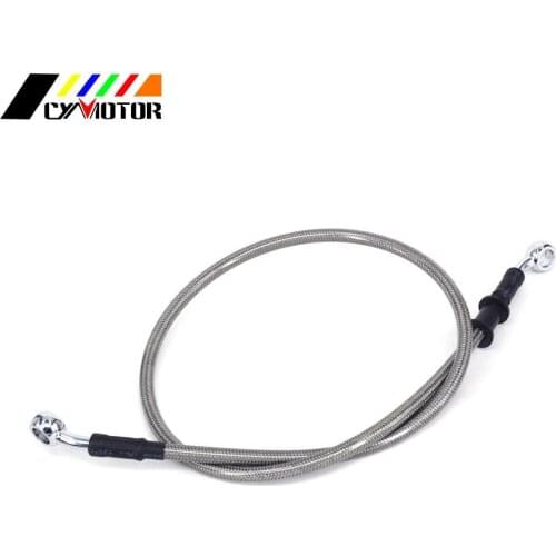 Motorcycle Silver 500mm-2000mm Braided Steel Hydraulic Brake Clutch Radiator Oil Cooler Hose Line Pipe Tube 28 Degree Banjo Bike