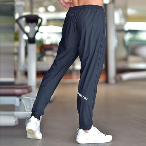 Men Running Pants Soccer Training Pants With Zipper Pockets Football Pants Jogging Fitness Gym Pants Workout Sport Pants