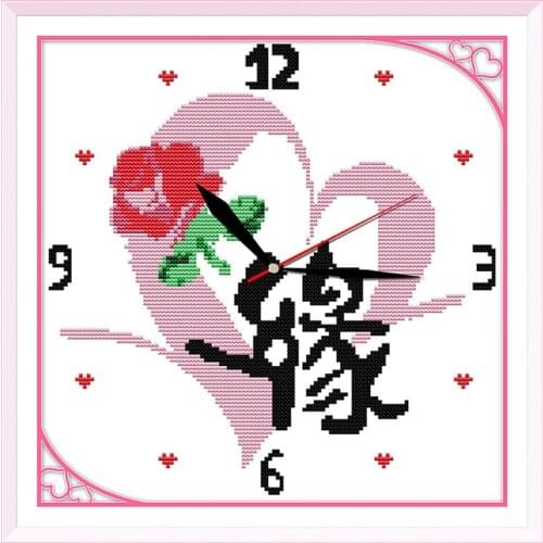 Fate clock cross stitch kit 14ct 11ct count print canvas wall clock stitching embroidery DIY handmade needlework