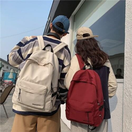 New Solid Color Women Rucksack Large School Bag Backpack for Teenage Girls Fashion College Student Back Pack Mochila Feminina