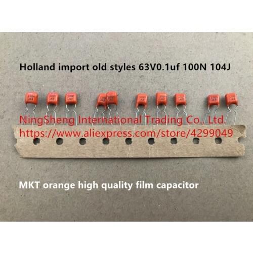 Original new 100% old styles 63V0.1uf 100N 104J MKT orange high quality film capacitor (Inductor)