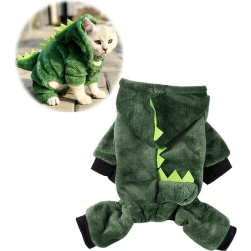 Cat Coat, Cat Dinosaur Costumes Dog Clothes, Winter Warm Plush Cat Coat, Kitten Hoodie , Plush Puppy Clothes, Dog Coat