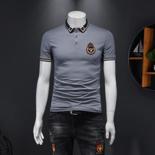 Polos Great Designer Mens 2020 New US Polo Shirts For Men Embroidery Short Sleeve Solid Color Breathable Shirt 5XL Gray E186