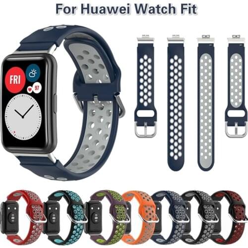 18mm Sport Silicone Breathable Strap For Huawei Watch Fit Strap Replacement Band Sports Bracelet For Huawei Fit Watchbands