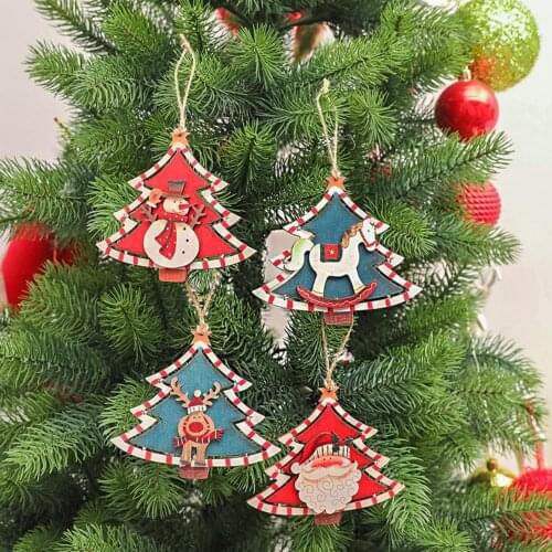 Christmas Ornament Pendant Cute Portable Festive Wooden Nice-looking Snowman Hanging Decoration Lovely Xmas Tree Shape Ornaments