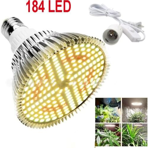 Full Spectrum Plant Grow Light 184 LED Fower Veg Growing Kit Grow Box Tent Bulbs Indoor Phytolamp Greenhouse Red Yellow