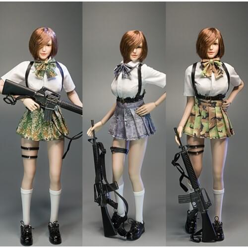 In stock cdtoys M015 1/6 female soldier tactical jk python uniform skirt pleated skirt armed girl suit