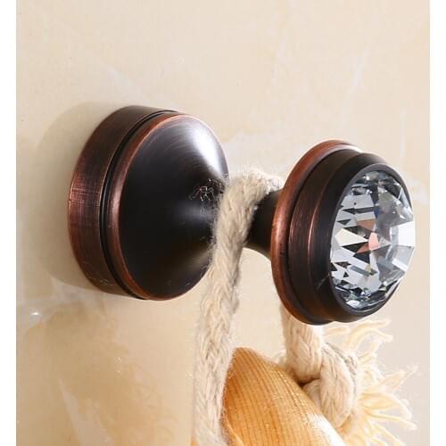 Vidric Diamond Robe Hooks Wall Hook Antique Brass Style Single Clothes Hanger Towel Hooks gancho Bathroom Accessories