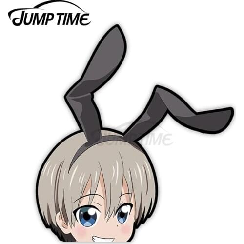 JumpTime 13 x 5cm BUNNY UZAKI CHAN Uzaki Chan Wants To Hang Out Peeker Cartoon Decal Waterproof Car Assessoires JDM Decoration