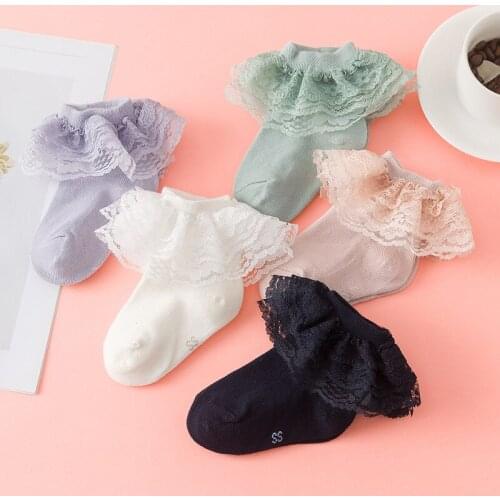 6pair/lot All Season Lace Short Sock Girls Baby Princess Fashion Newborn Infant Kids Cotton Super Soft Breathable Casual Socks