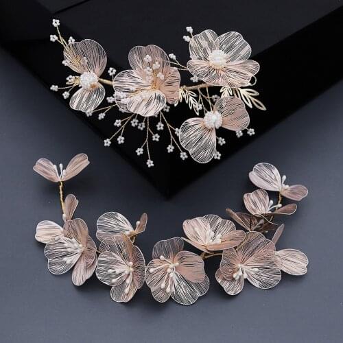 New metal flower tiara women hair wear handmade hair ornament Wedding Bride Hair Accessories