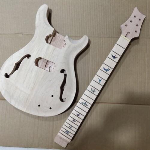 1 Set Unfinished Electric Guitar Neck And Body Guitar Kit DIY Part