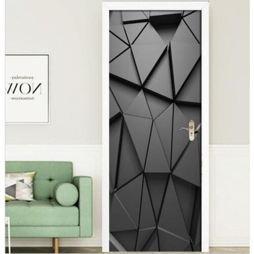 2pcs/set 77x200cm 3D Door Stickers for Living Room Bedroom PVC Self Adhesive Wallpaper Home Decor Waterproof Mural Decal