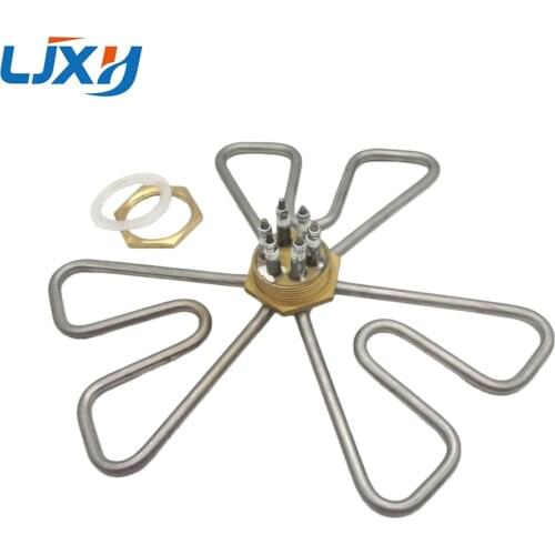 201SS 1.5inch/DN40 Plum Shape Heating Pipe,Hexagon Thread Electric Water Heater Element for Boiler 220V/380V 3KW/6KW/9KW/12KW