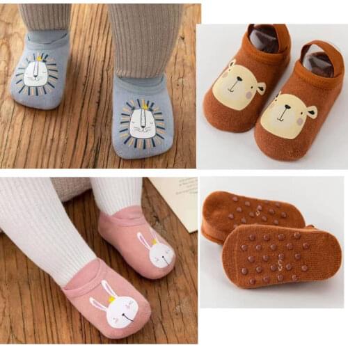 2020 New Baby Cartoon Room Socks Printing Glue Boy Girl Socks Bandage Childrens Non-Slip Toddler Shoes Socks Short floor wear