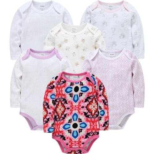 Toddler Baby Girl Clothes Rompers Cute Cartoon Jumpsuit One Piece 3 6PCS Long Sleeve Pijama Bebe Recien Nacido Roupas Bebe De
