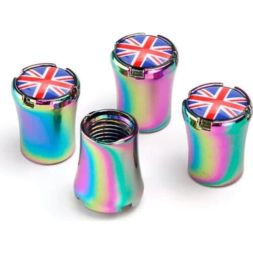 4pcs/Lot UK Flag Car Tire Valve Caps For Jeep Wrangler Patriot Grand Cherokee Wheel Tires Air Dust Waterproof Screw Airtight Cap