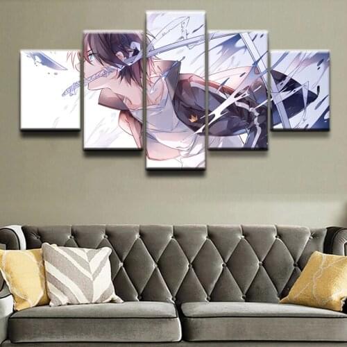 5 Piece Canvas Wall Art Prints Anime Hot-Blooded Boy Figure Posters Home Decor Pictures Modern Living Room Decoration Paintings