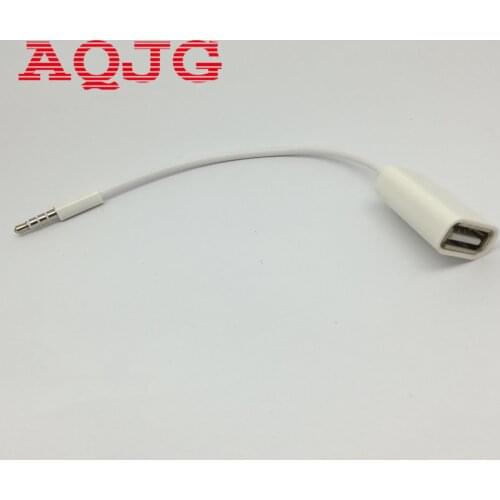 25cm 3.5mm Male car aux usb audio cable Cord mp3 adapter cable adapter usb flash drive AQJG