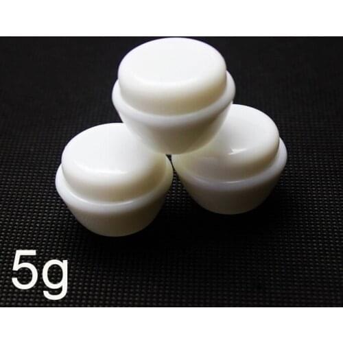 White cream jar, plastic cosmetic container,sample jar, 5g