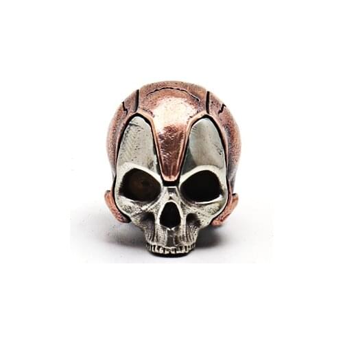 White Brass Copper Skull Knife Paracord Beads Outdoors DIY Tools EDCLanyard Pendants Key Rings Accessories # B