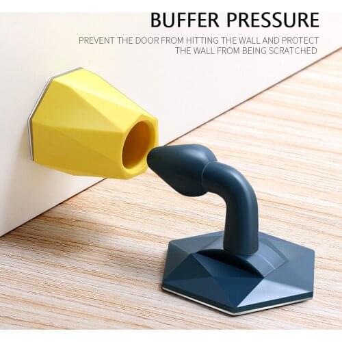 Mute Non-punch Silicone Door Stopper Touch Toilet Wall Absorption Door Plug Anti-bump Door Holder Gear Gate Resistance Door Stop