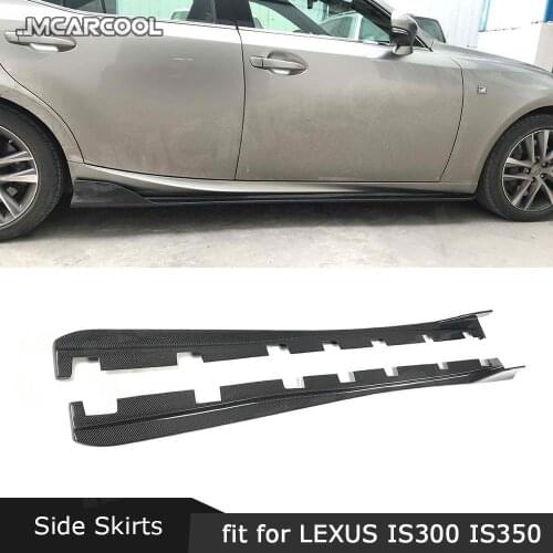 Carbon Fiber Side Skirts FRP Unpainted Black Side Bumper for LEXUS IS300 IS350 IS F Sport Sedan 4 Door 2013-2018 Car Styling