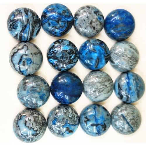 Wholesale 31pcs/lot Good Quality Natural Lapis Lazuli Round Shape Cabochon 16mm Beads for Jewelry Making Free Shipping