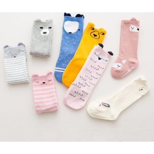 Baby Children Girl Toddler Cute Animals Socks Soft Cotton Knee High Girls Sock Floral Cute