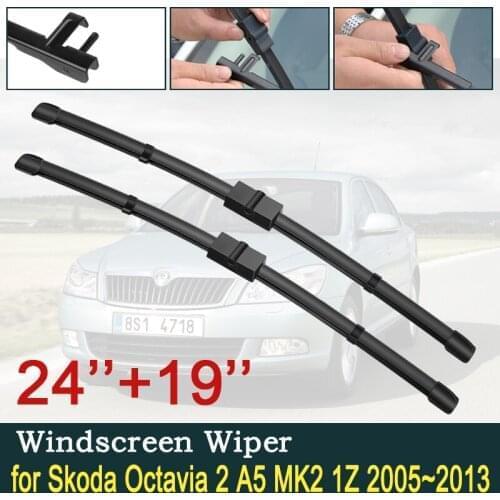 For Skoda Octavia 2 A5 MK2 1Z 2005~2013 Car Wiper Blade Windshield Wipers Car Accessories 2006 2007 2008 2009 2010 2011 2012