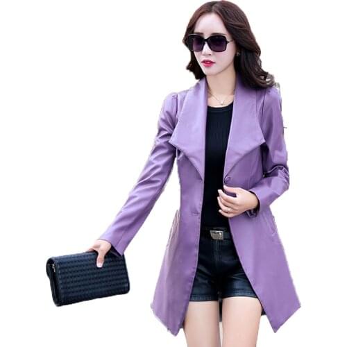 And 6XL Womens Jackets Coats Big Turn-down Collar Faux Sheepskin Coat Medium Long Womens Leather Jacket Women WUJ1209