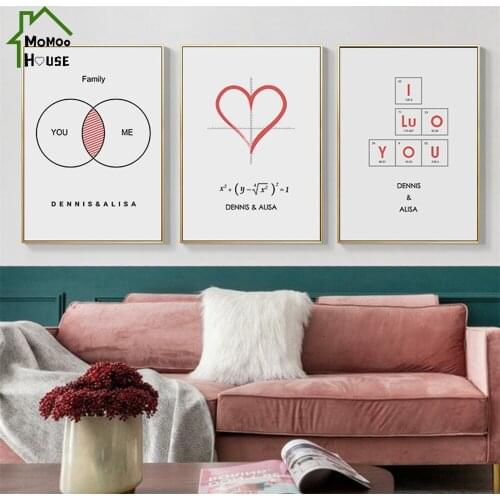 Romantic Line Drawing Canvas Painting Love and Sweet Couple Poster for Living Room Wall Art Picture Home Decorations